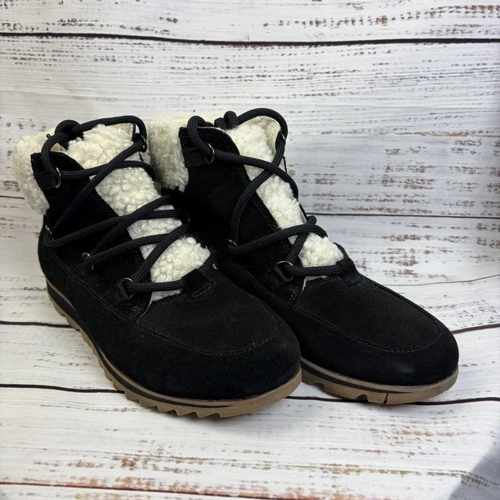 Sorel Women's Harlow Lace Cozy Boot — Waterproof Leather Ankle Booties Size 8.5‎